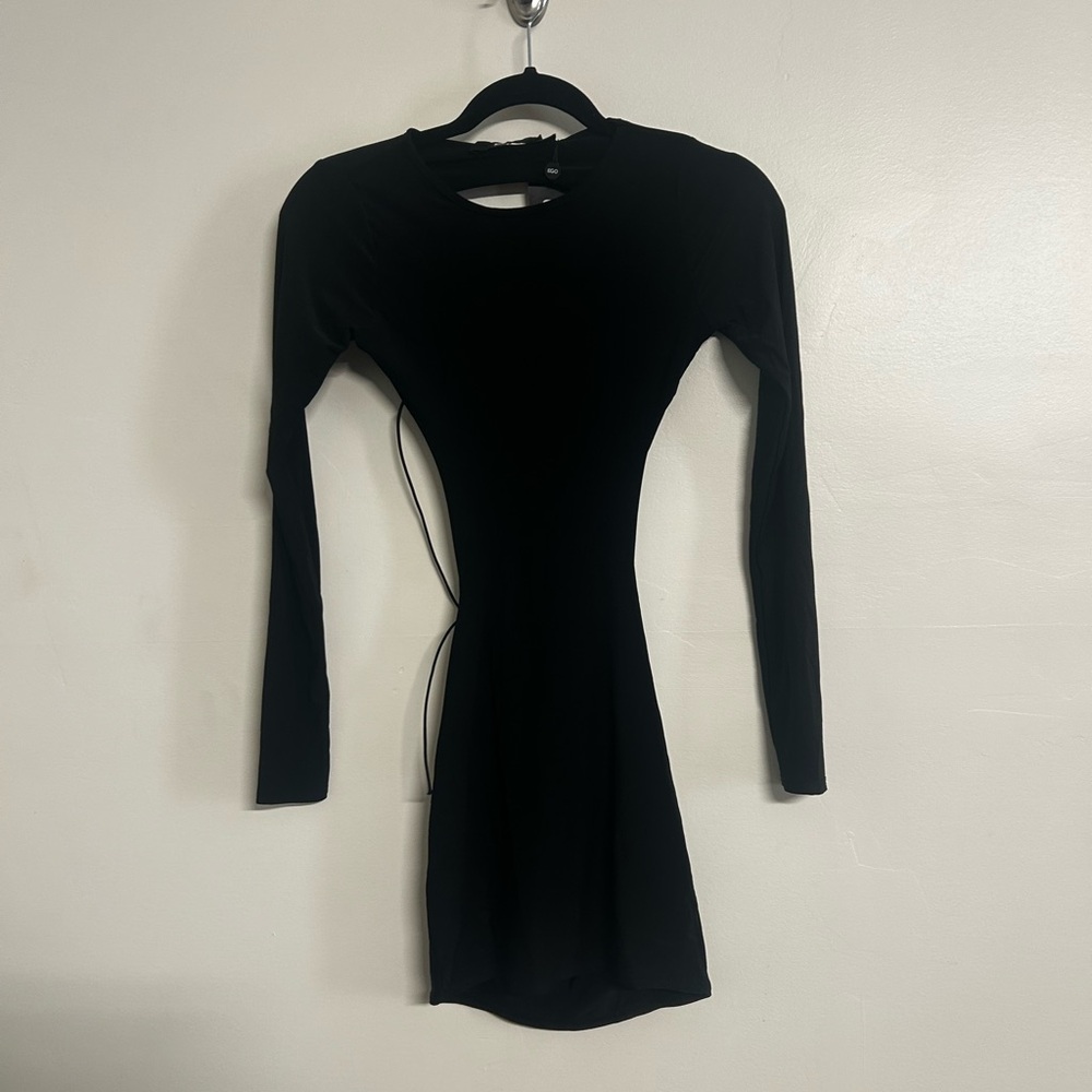 EGO Long sleeve open back mini dress